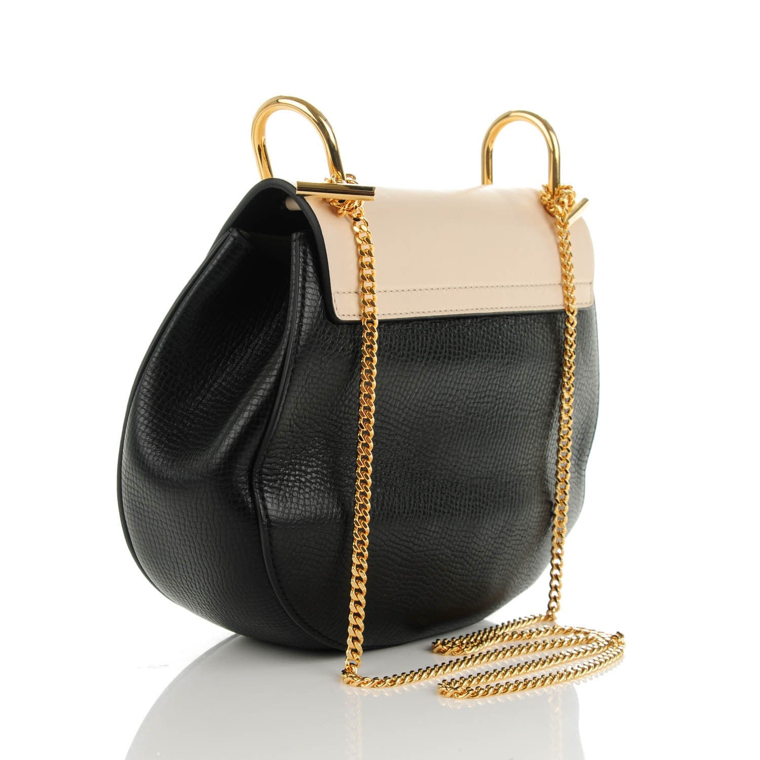 Chloe Grained Calfskin Lambskin Drew Shoulder Bag Black 3 of 7