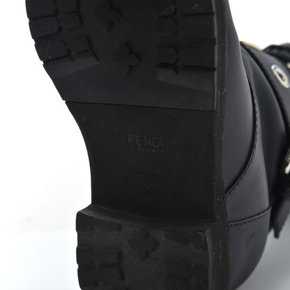 Fendi Calfskin Combat Boots 36.5 Black 7 of 17