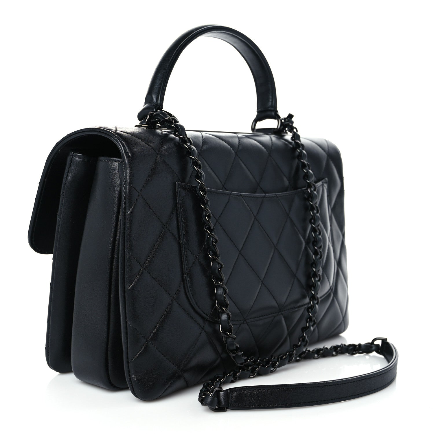 Chanel Lambskin Quilted Medium Trendy CC Flap Dual Handle Bag So Black 2 of 8