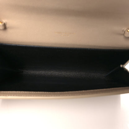 Saint Laurent Grain De Poudre Monogram Uptown Chain Wallet Dark Beige 6 of 13