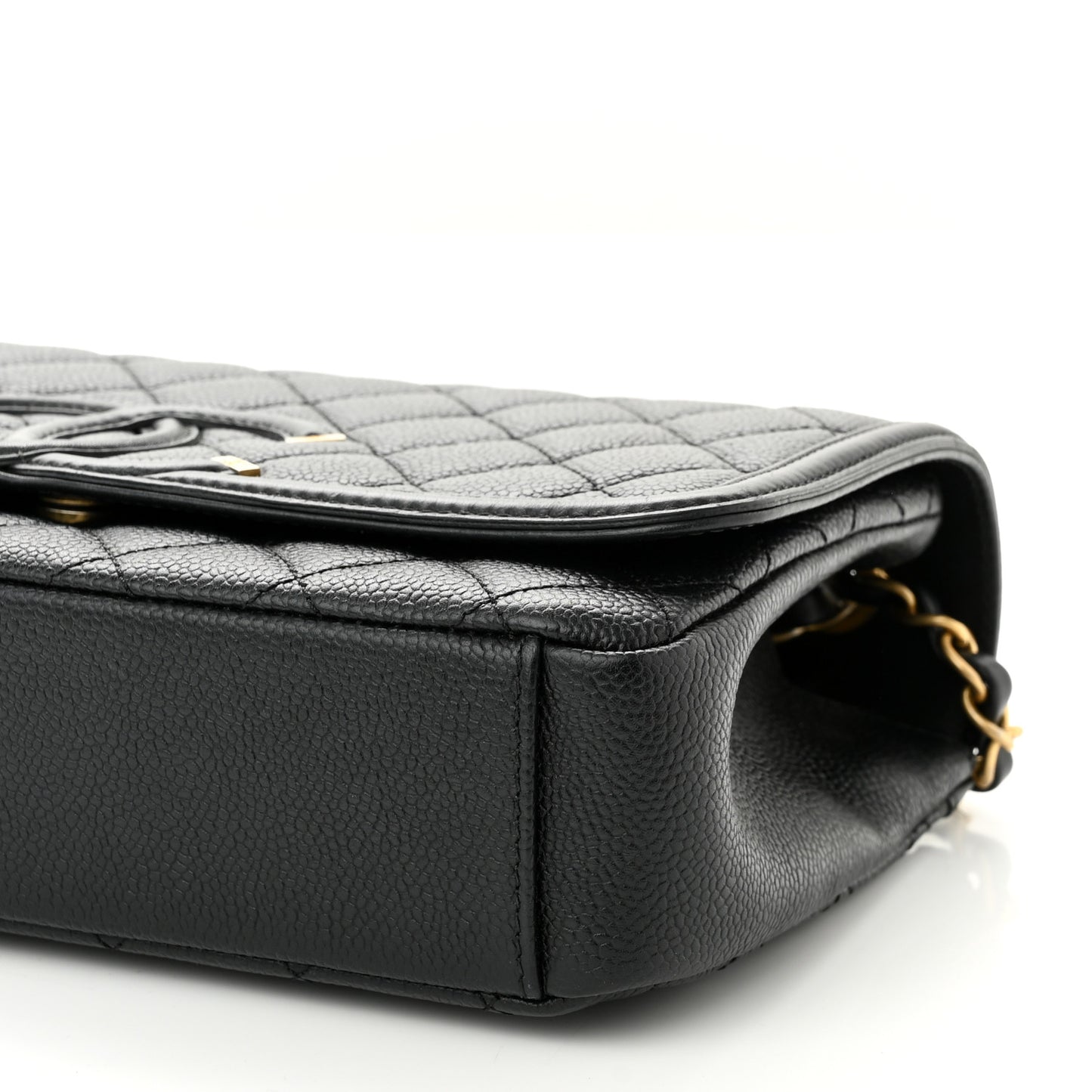 Caviar Quilted Medium CC Filigree Flap Black