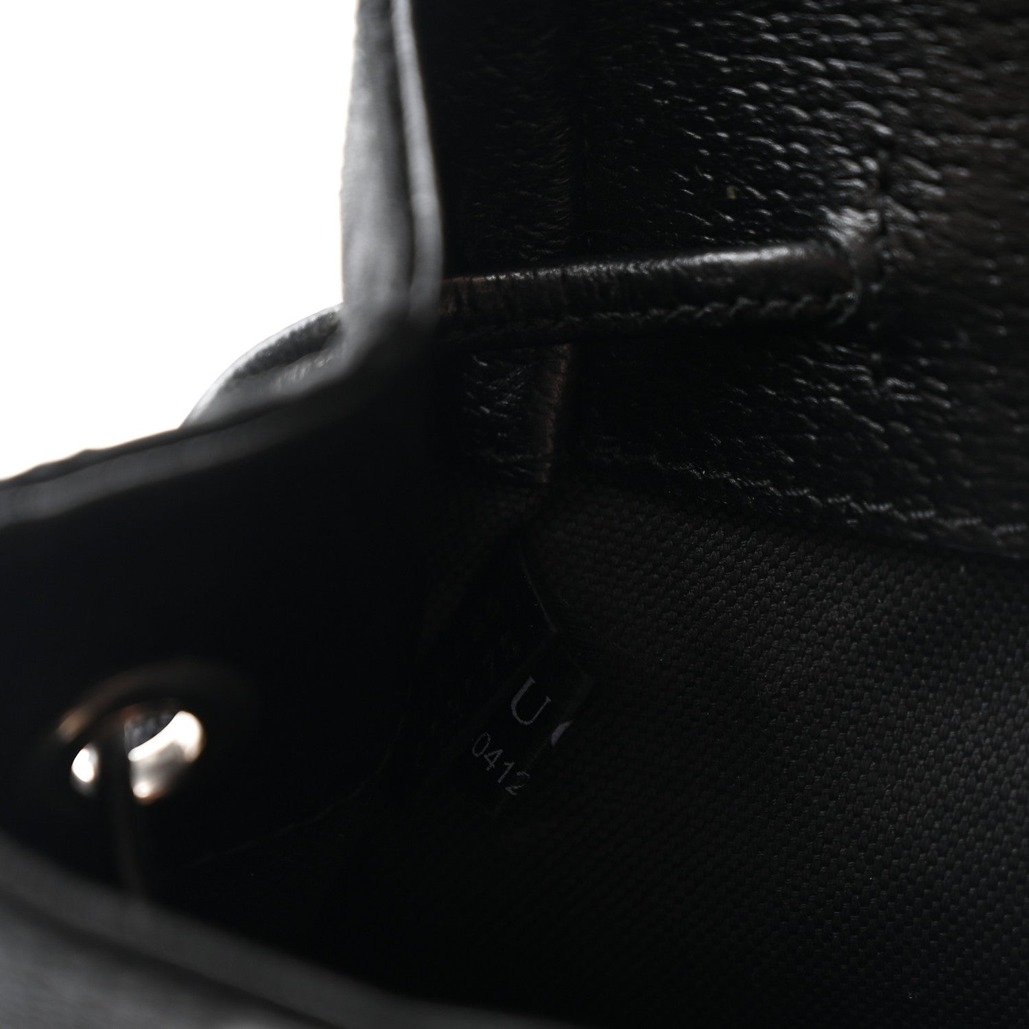 Gucci Monogram Jumbo GG Textured Dollar Calfskin Web Double Buckle Backpack Black 7 of 10