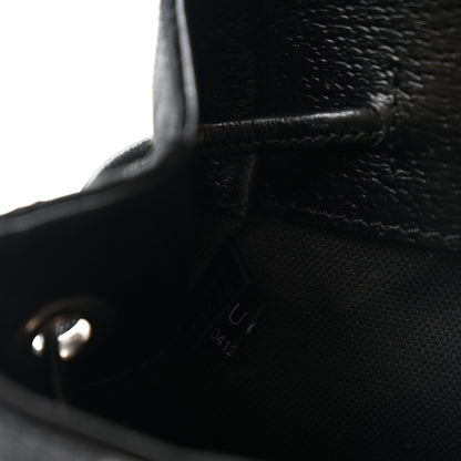 Gucci Monogram Jumbo GG Textured Dollar Calfskin Web Double Buckle Backpack Black 7 of 10
