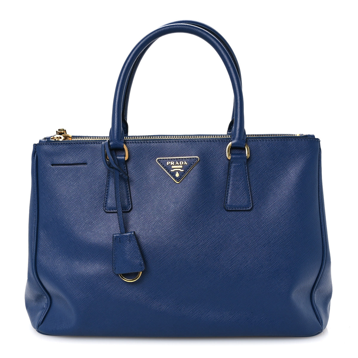 Saffiano Lux Medium Galleria Double Zip Tote Blue