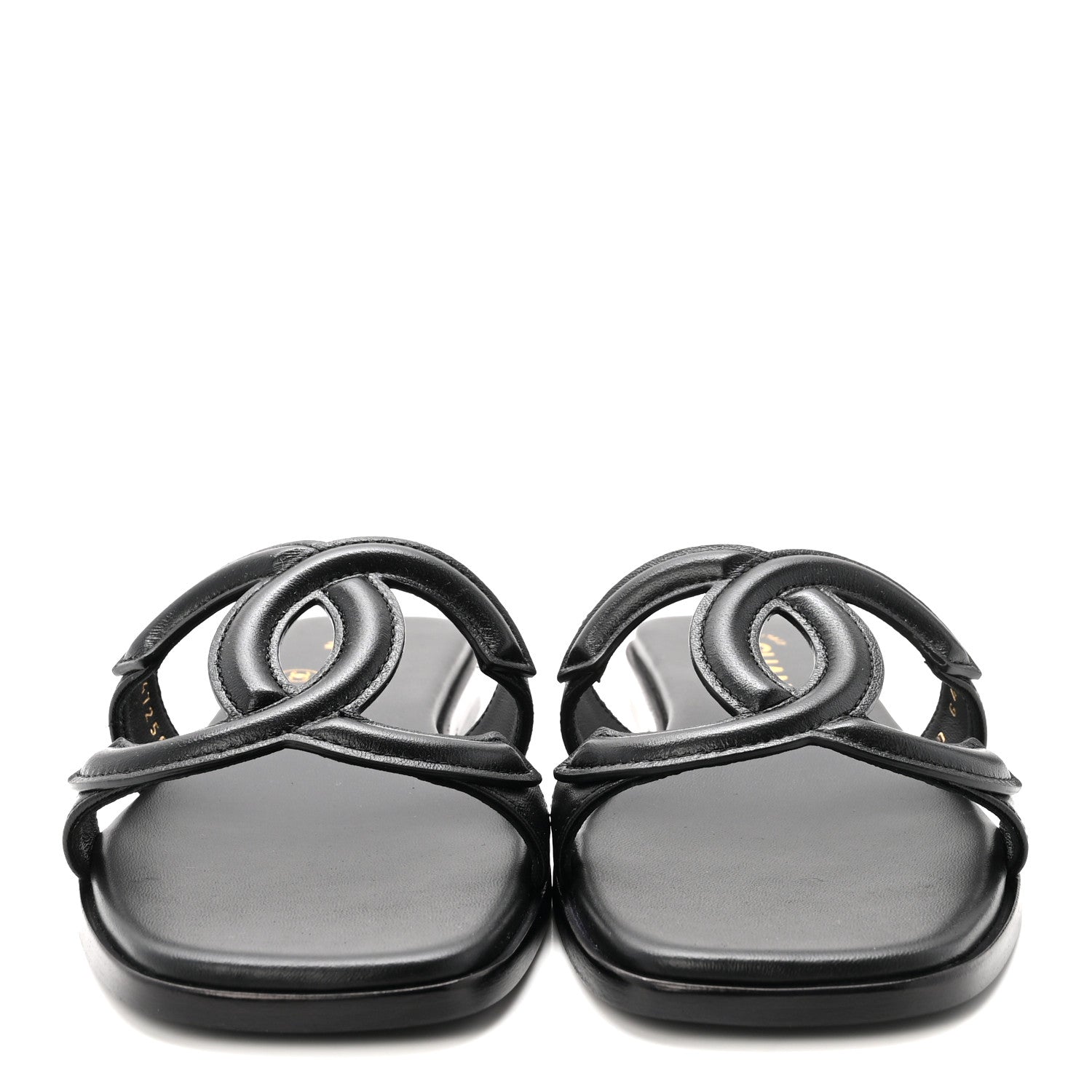 Chanel Lambskin CC Cut Out Mules Sandals 36 Black 3 of 10