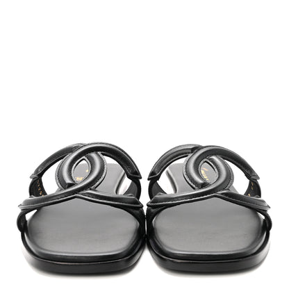 Chanel Lambskin CC Cut Out Mules Sandals 36 Black 3 of 10