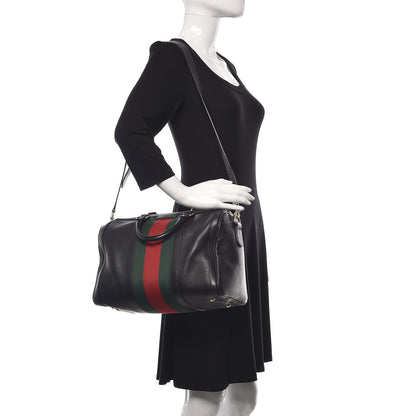 Gucci Calfskin Vintage Web Medium Boston Black 2 of 16