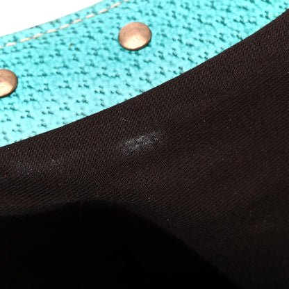 Gucci Monogram Bamboo Top Handle Bag Turquoise 12 of 13