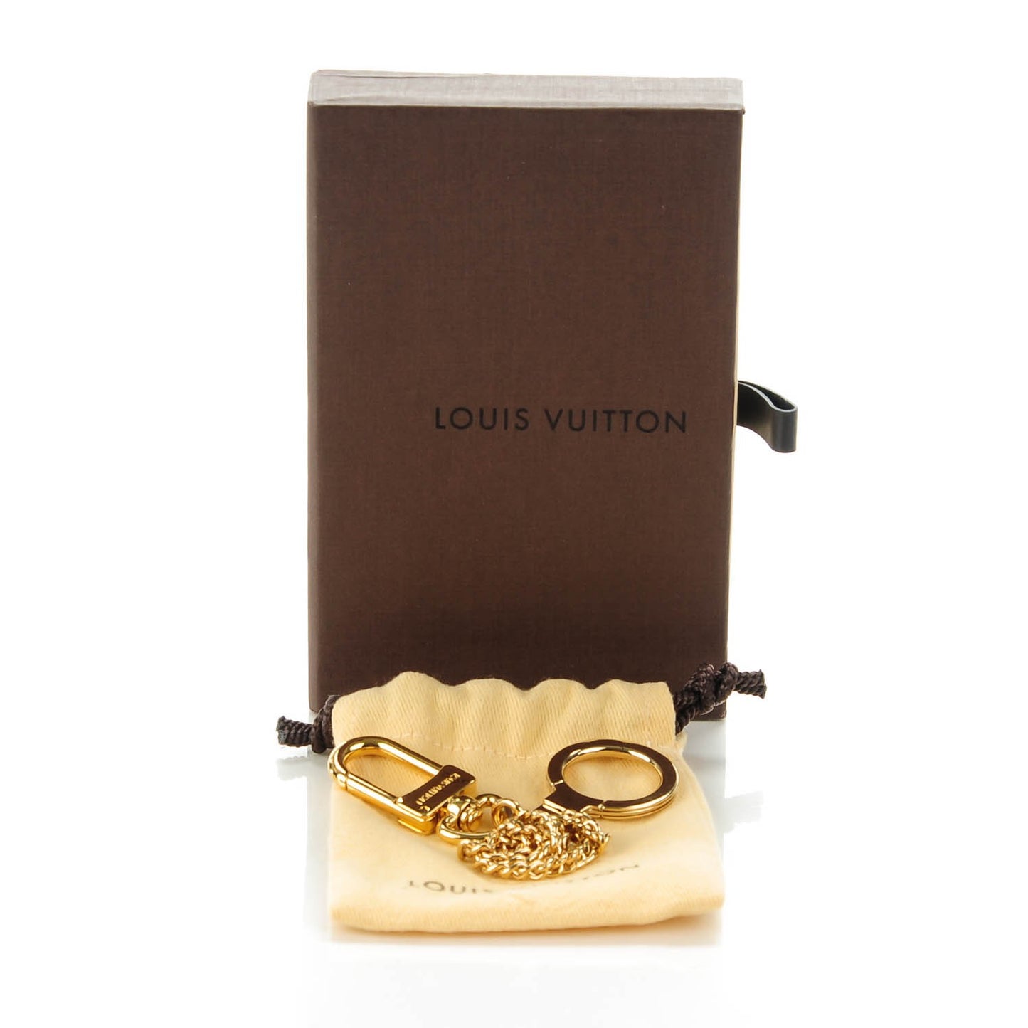 Metal Pochette Extender Key Ring Chain Gold
