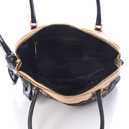 Valentino Garavani Straw Lace Bow Dome Tote Black 5 of 20