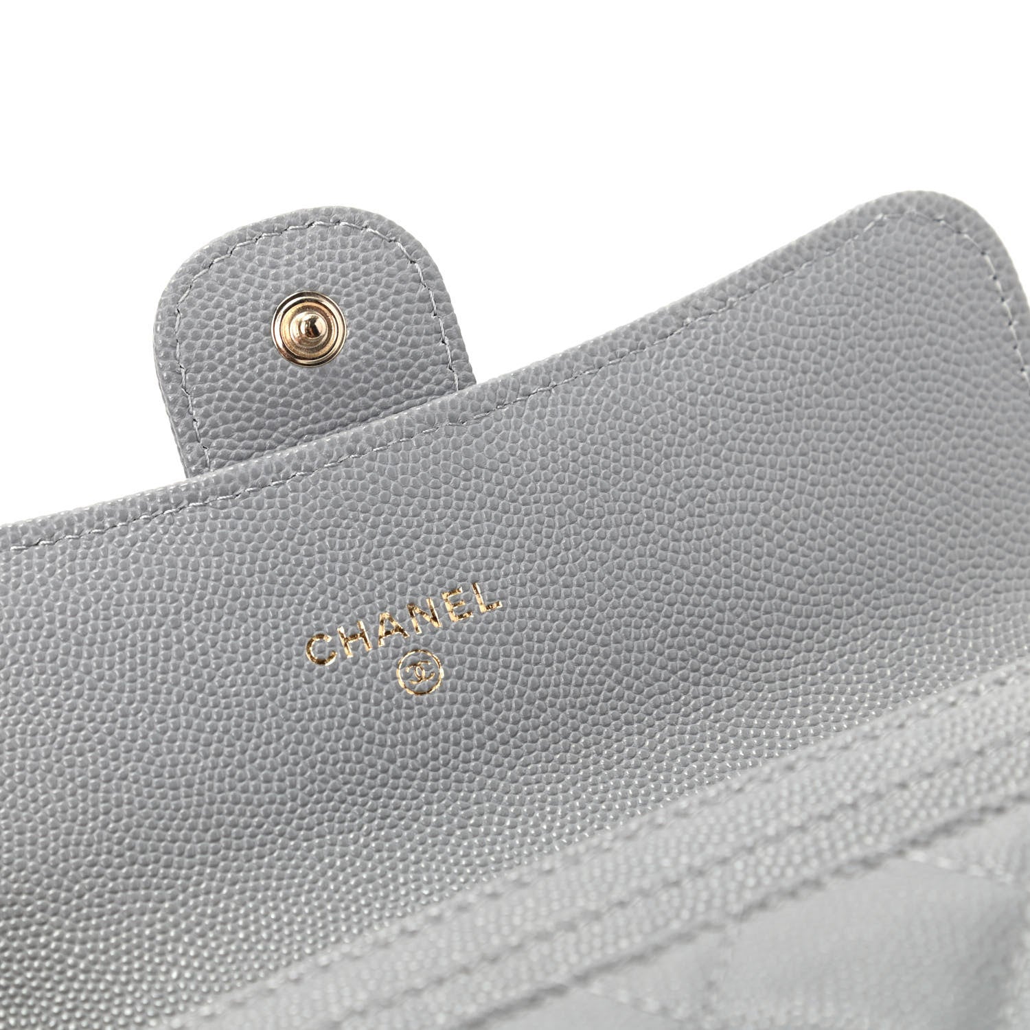 Chanel Caviar Quilted Medium Flap Wallet Grey 6 of 8