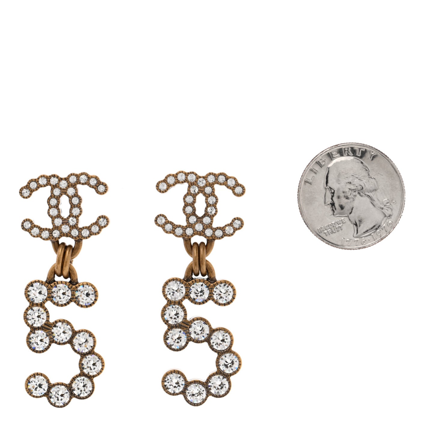 Metal Crystal City of Lights No 5 Drop Earrings Gold