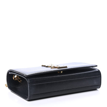 Saint Laurent Grain De Poudre Small Monogram Kate Satchel Black 3 of 6
