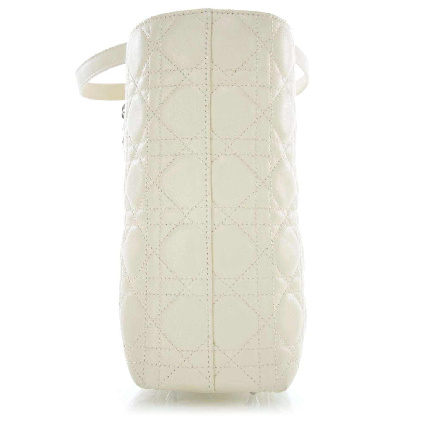 Calfskin Cannage Stitched Tote Beige