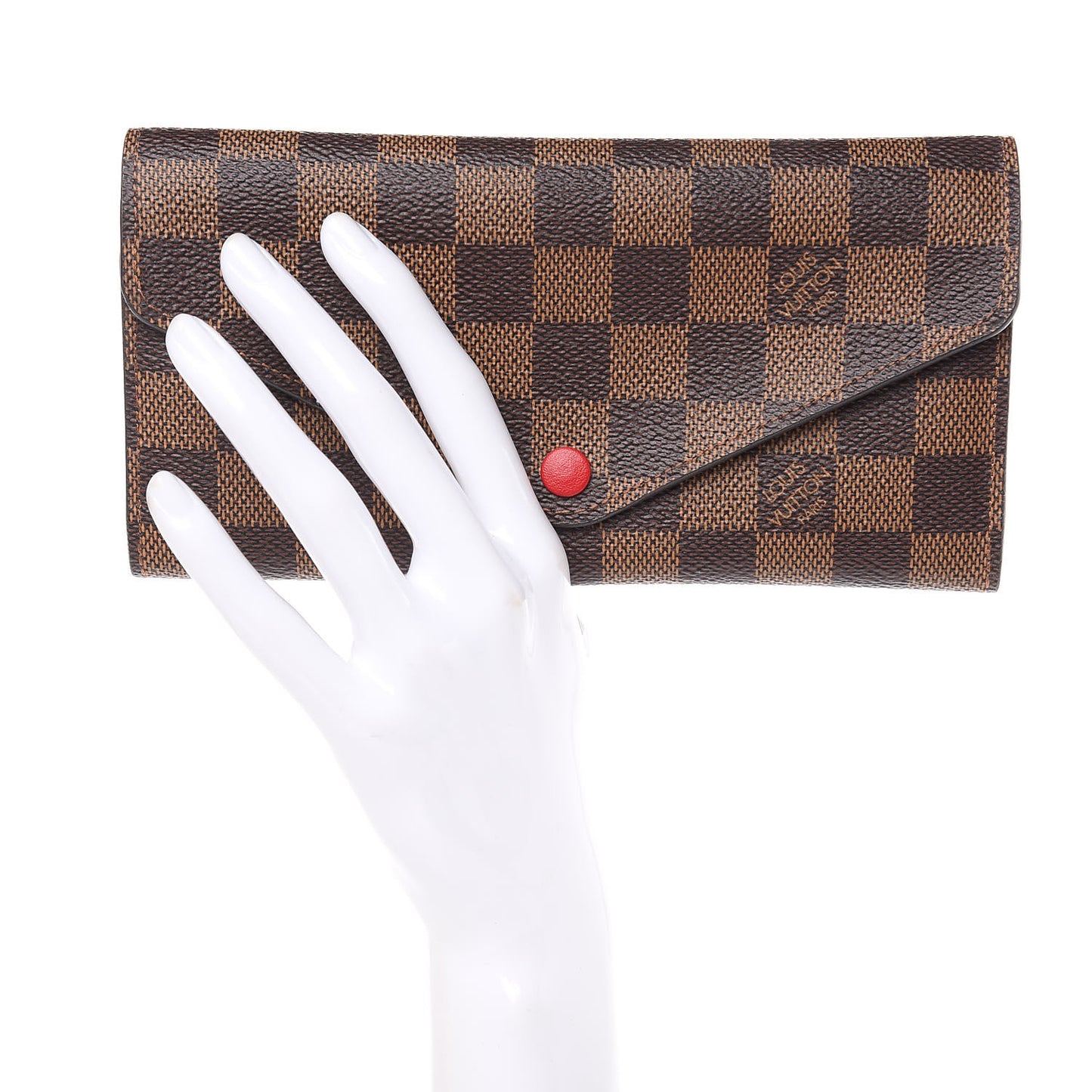 Damier Ebene Josephine Wallet Red