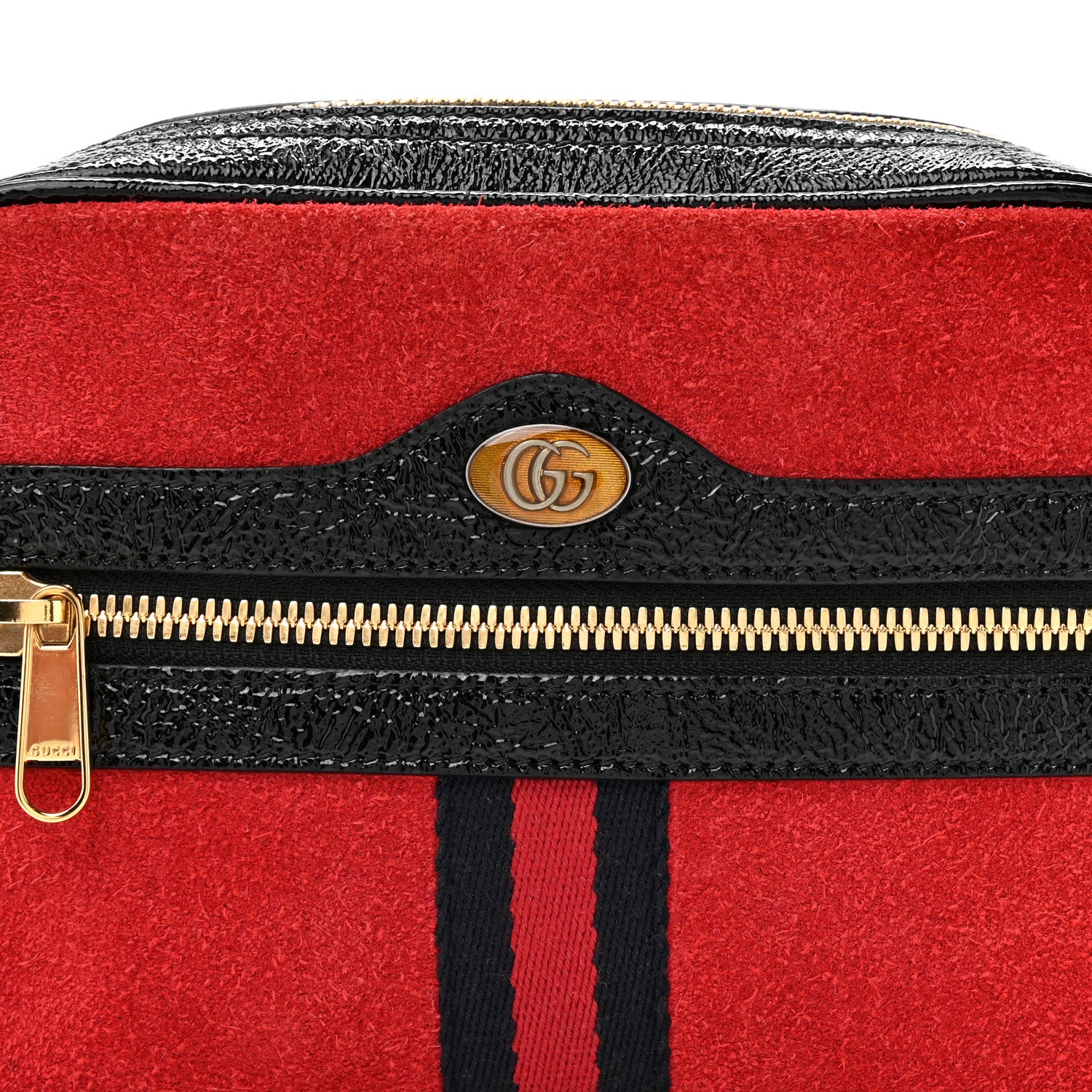 Gucci Suede Small Ophidia Belt Bag 85 34 Hibiscus Red 8 of 15