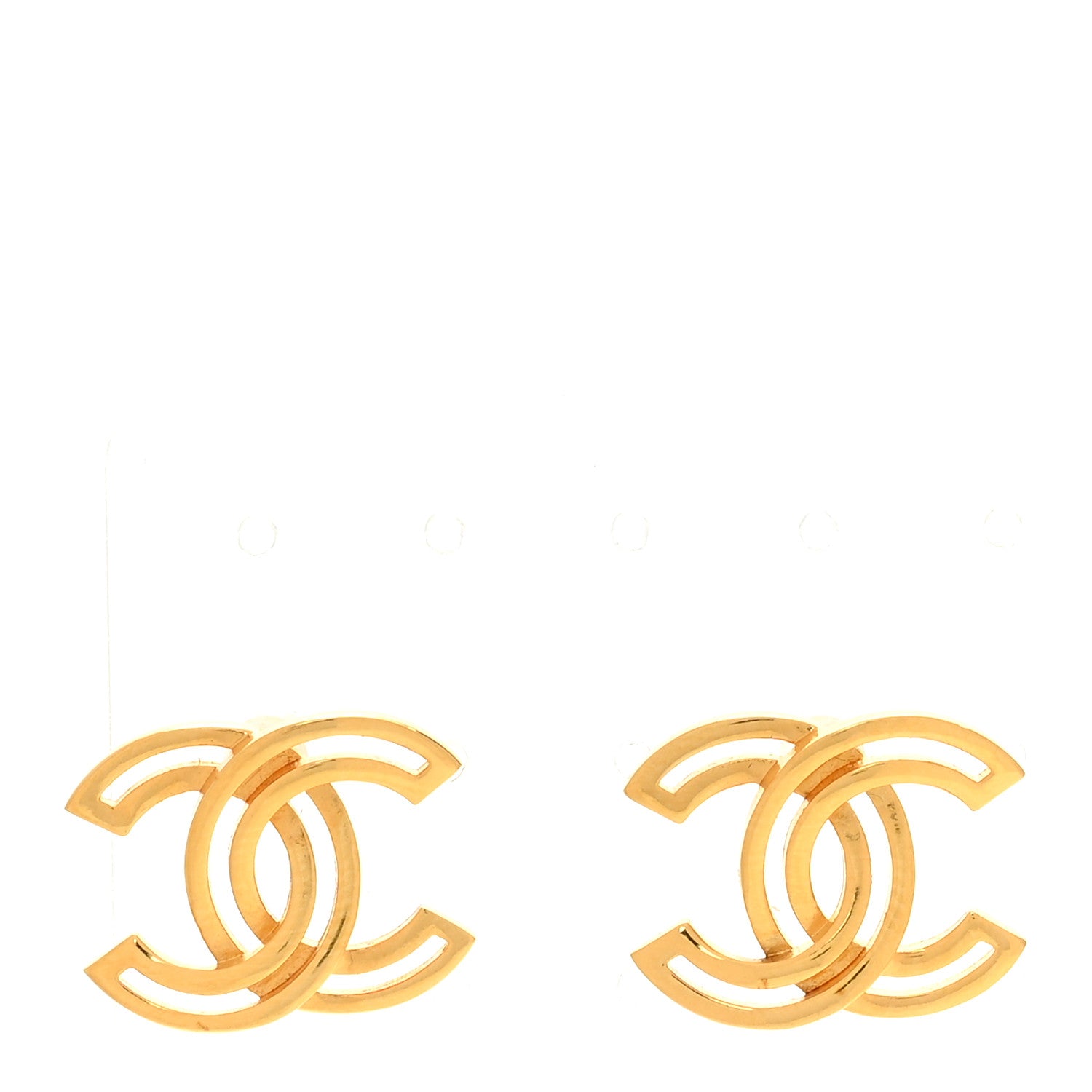 Chanel Metal Obazine CC Earrings Gold 1 of 5