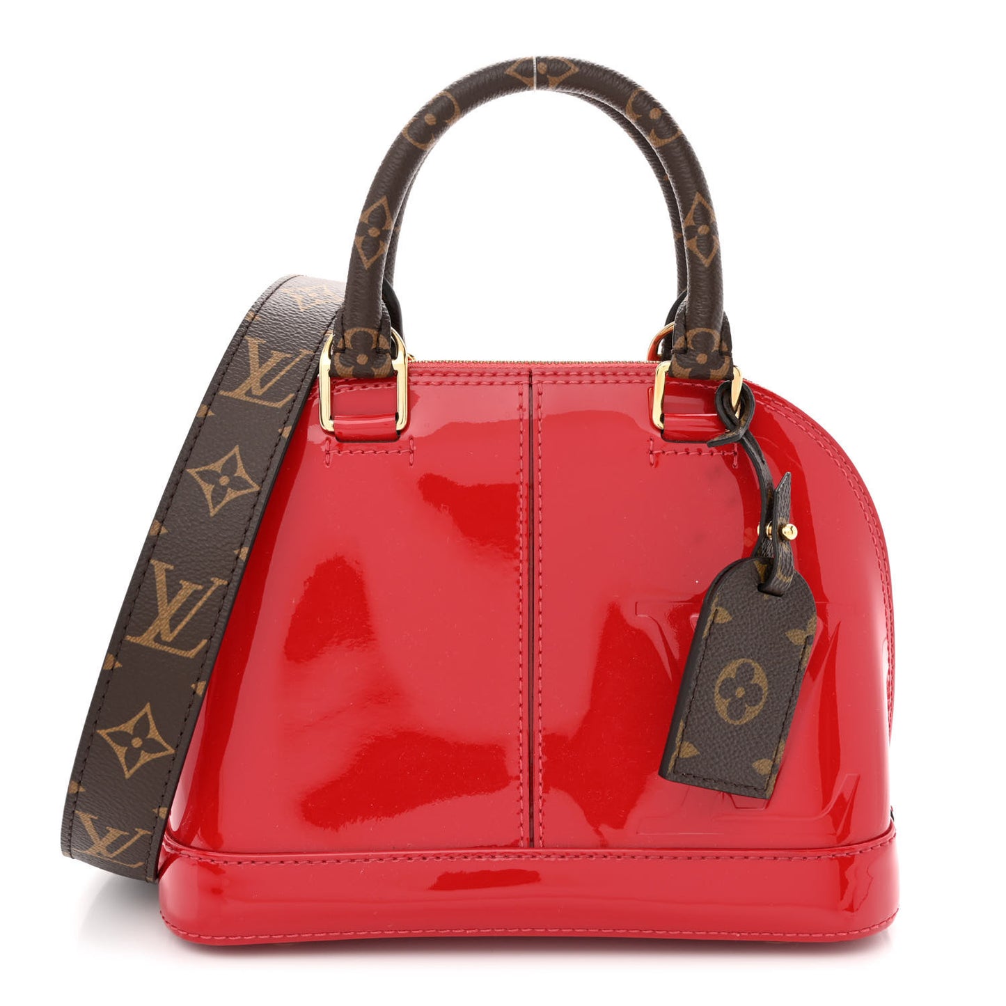 Patent Monogram Alma BB Scarlet