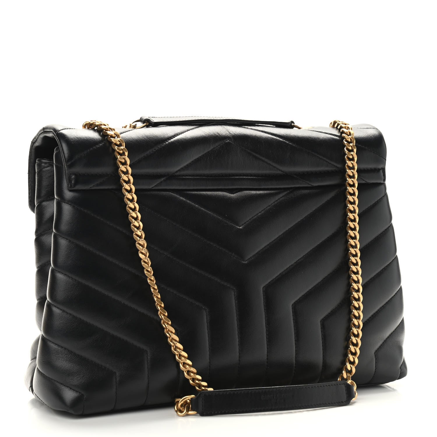 Saint Laurent Calfskin Y Quilted Monogram Medium Loulou Chain Satchel Black 3 of 9