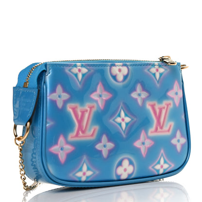 Louis Vuitton Vernis Valentine Mini Pochette Accessories Baby Blue Neon 2 of 8