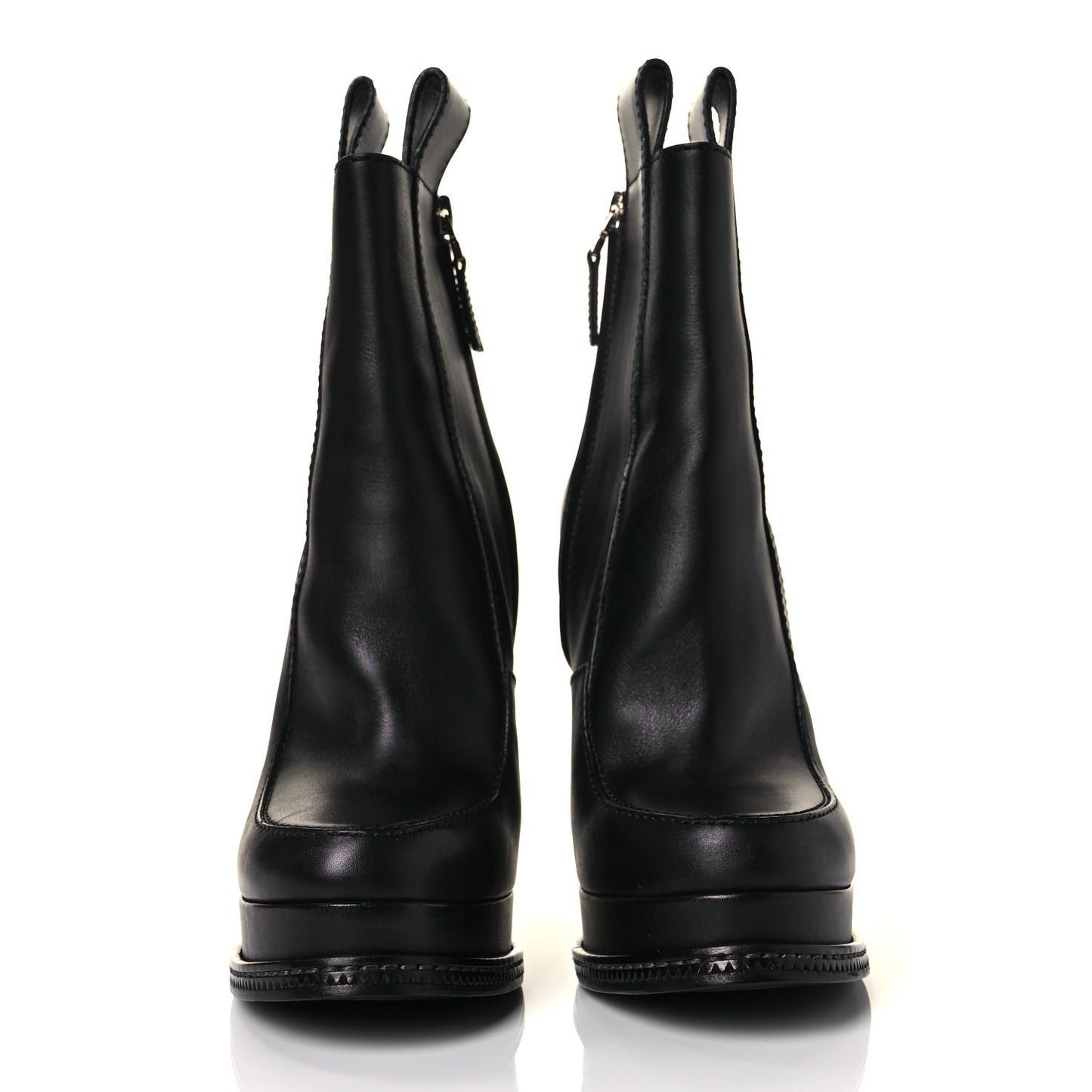Calfskin Lucite Wedge Boots 35 Black