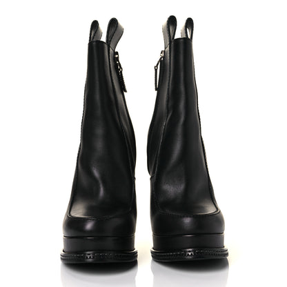 Fendi Calfskin Lucite Wedge Boots 35 Black 2 of 7
