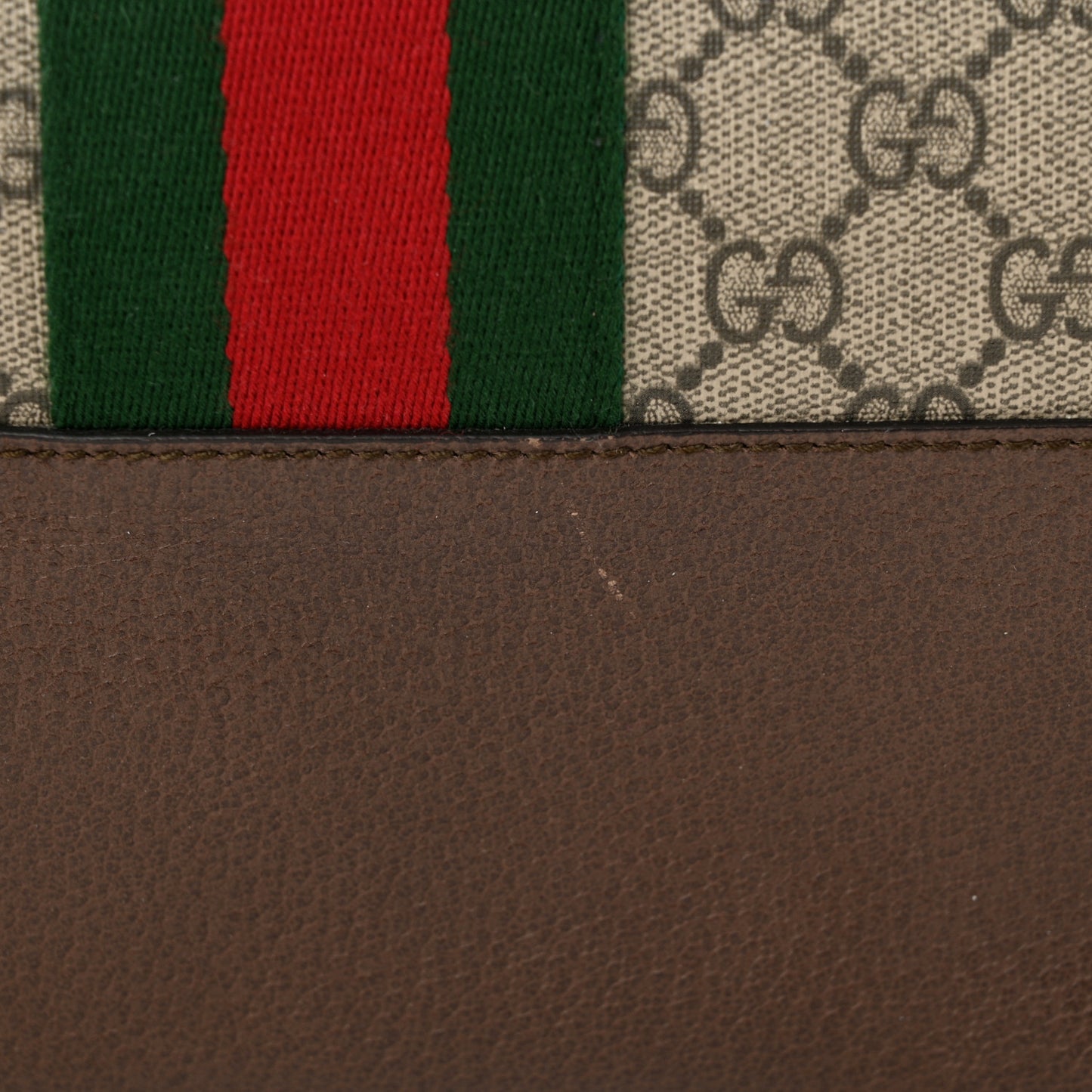 GG Supreme Monogram Web Ophidia Tote Brown