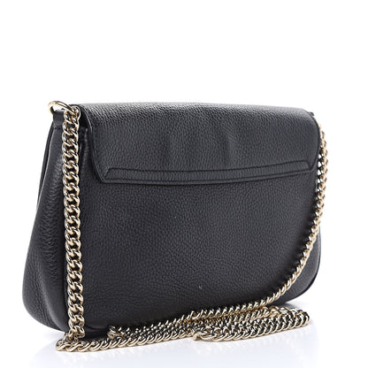 Gucci Pebbled Calfskin Medium Soho Flap Crossbody Black 3 of 15
