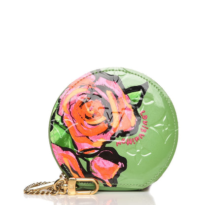 Louis Vuitton Vernis Roses Chapeau Coin Purse Vert Tonic 1 of 8