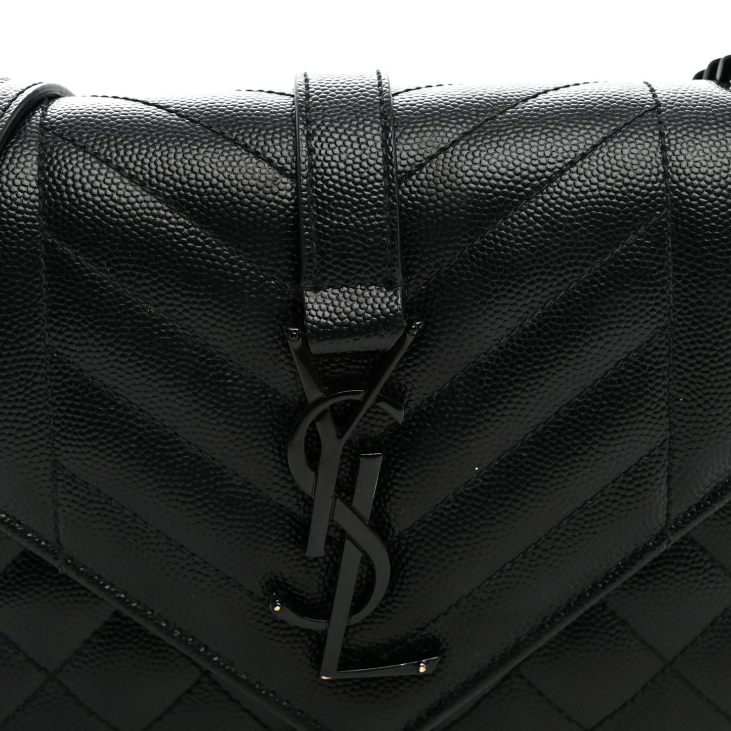 Grain De Poudre Textured Mixed Matelasse Triquilt Small Monogram Monochrome Satchel Black