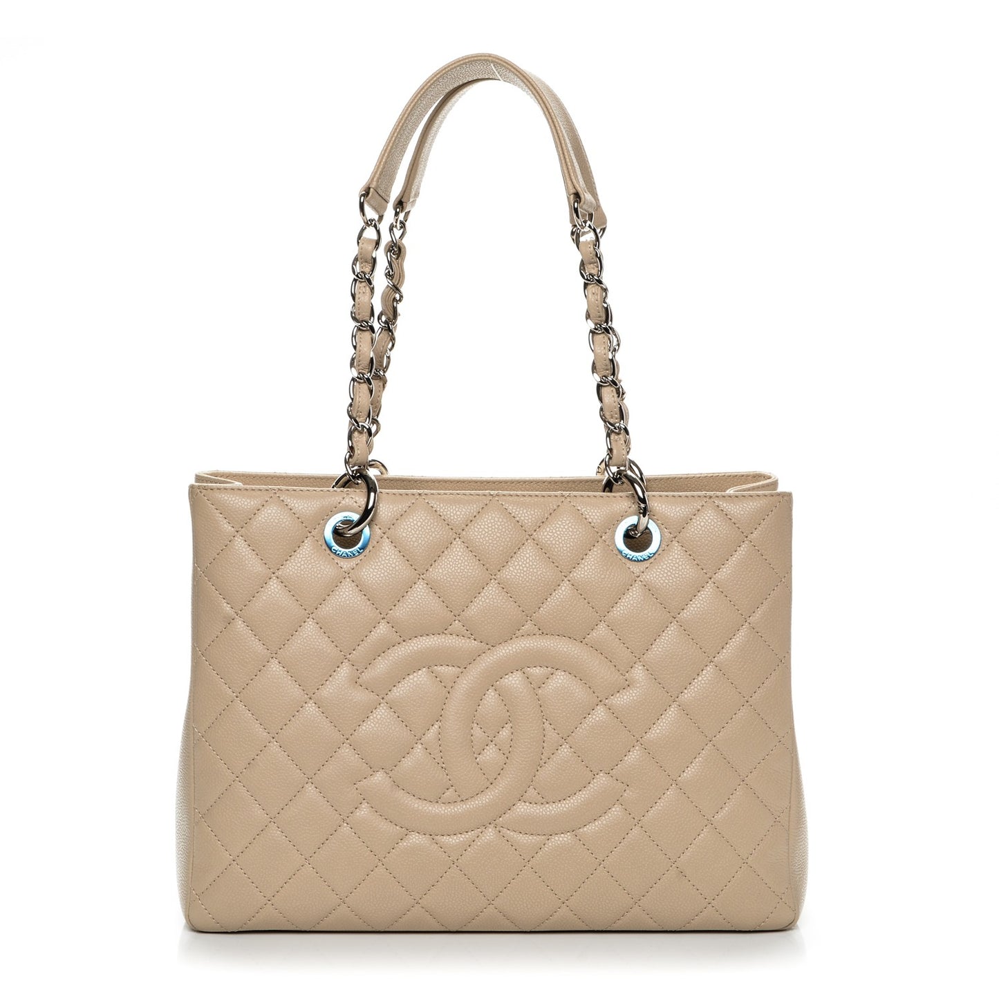 Caviar Quilted Grand Shopping Tote GST Beige Clair