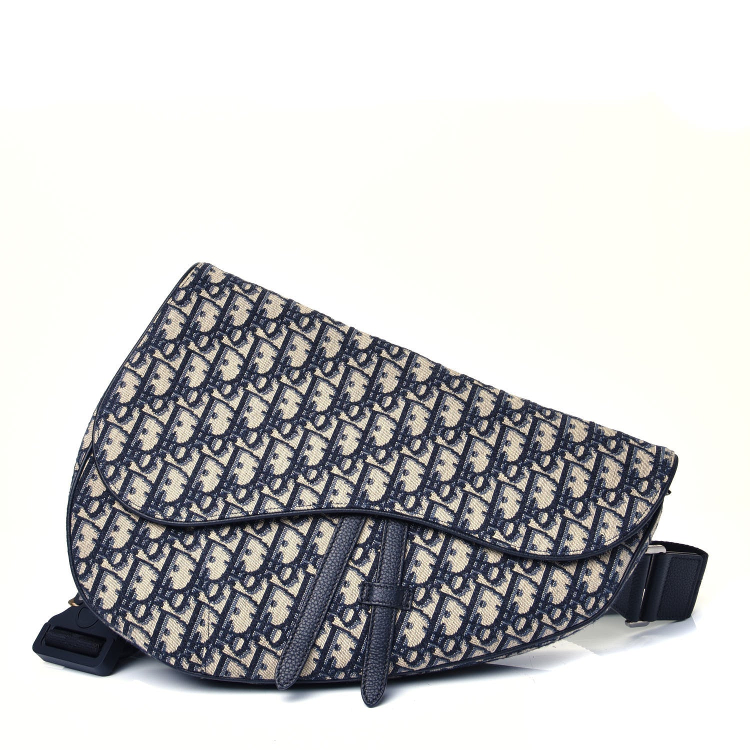Christian Dior Oblique Mens Maxi Saddle Bag Blue 1 of 3