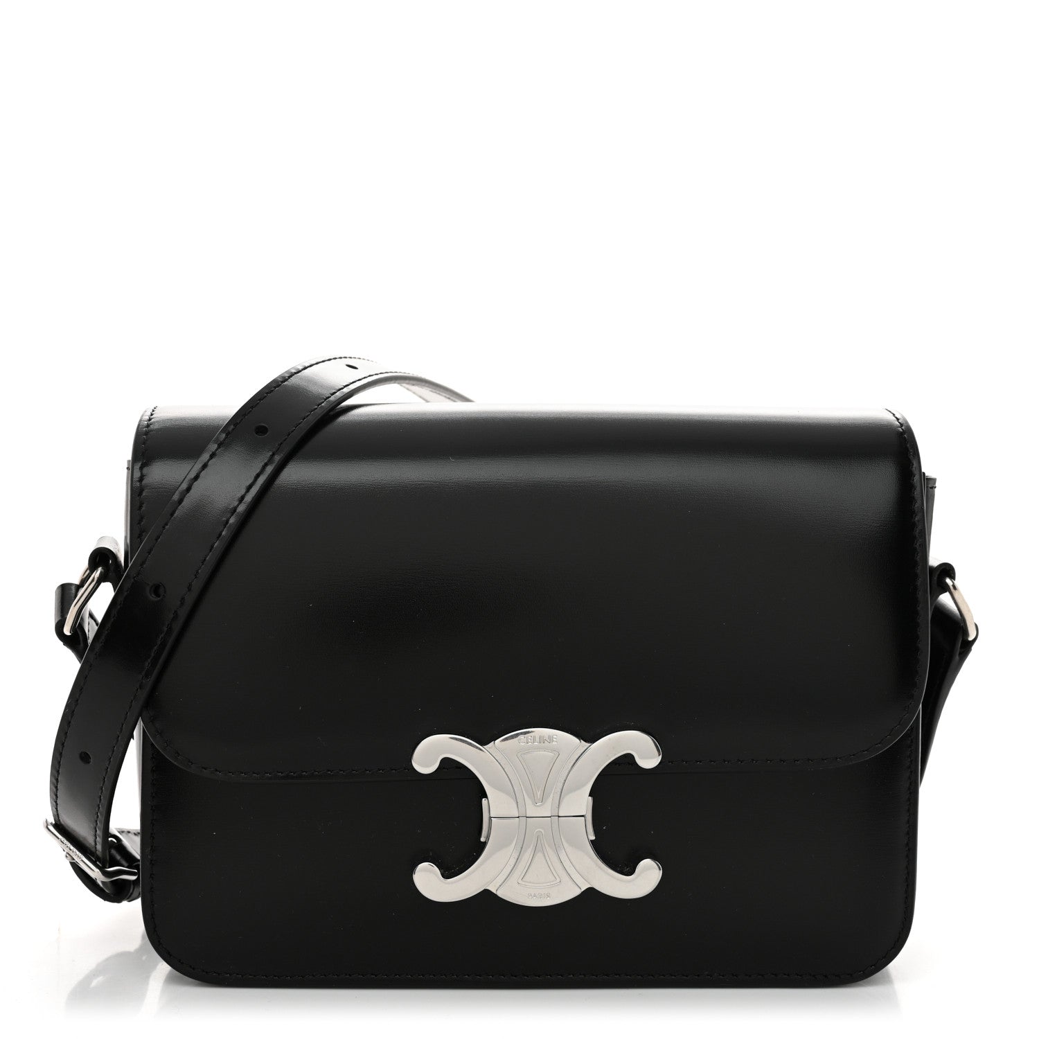 Celine Shiny Calfskin Teen Triomphe Black 1 of 13