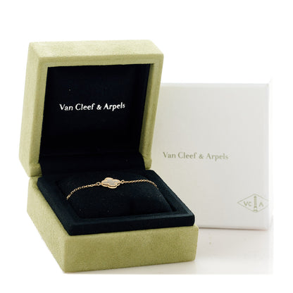 Van Cleef & Arpels 18K Yellow Gold Mother of Pearl Sweet Alhambra Bracelet 2 of 6