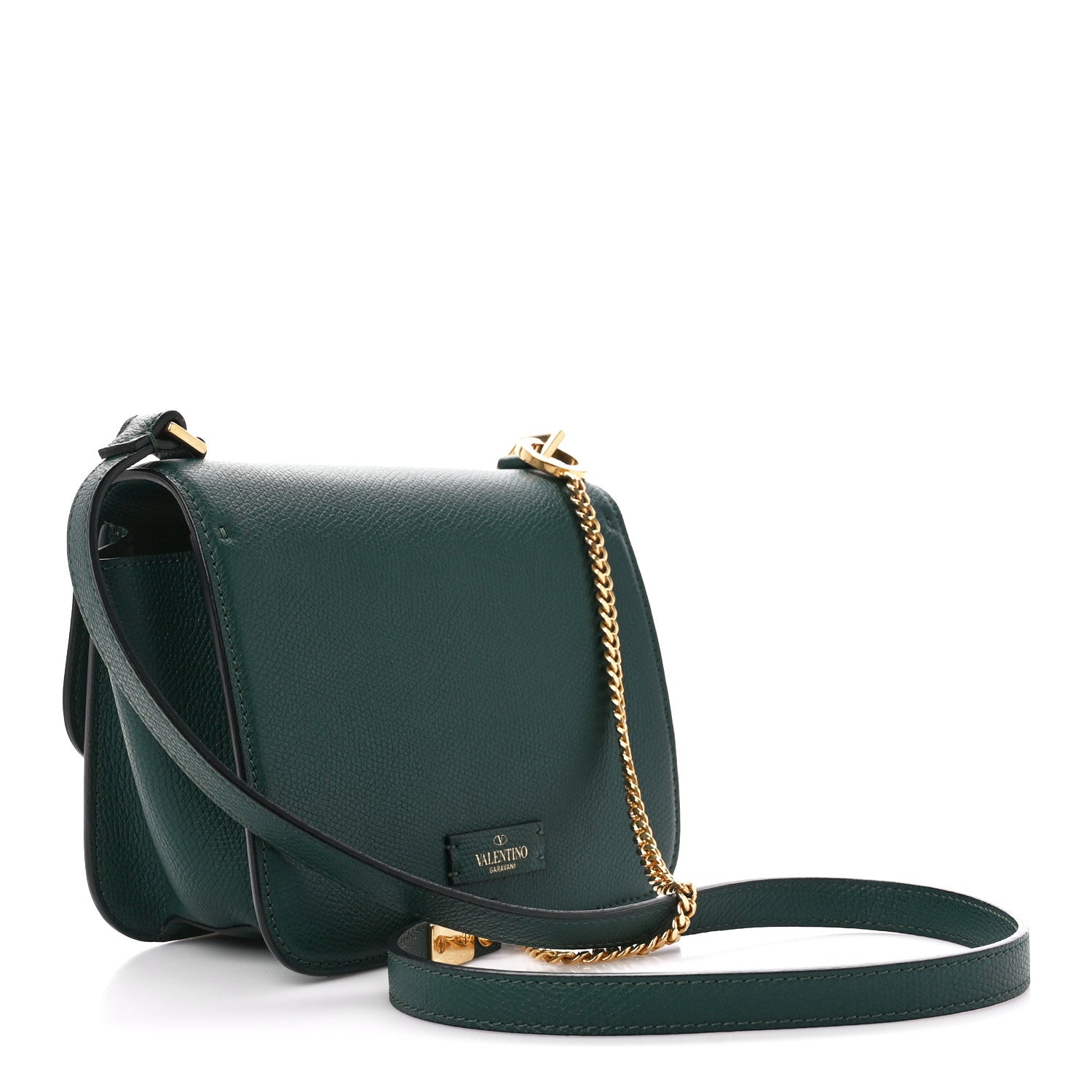 Valentino Garavani Grainy Calfskin Small VSling Shoulder Bag English Green 3 of 11