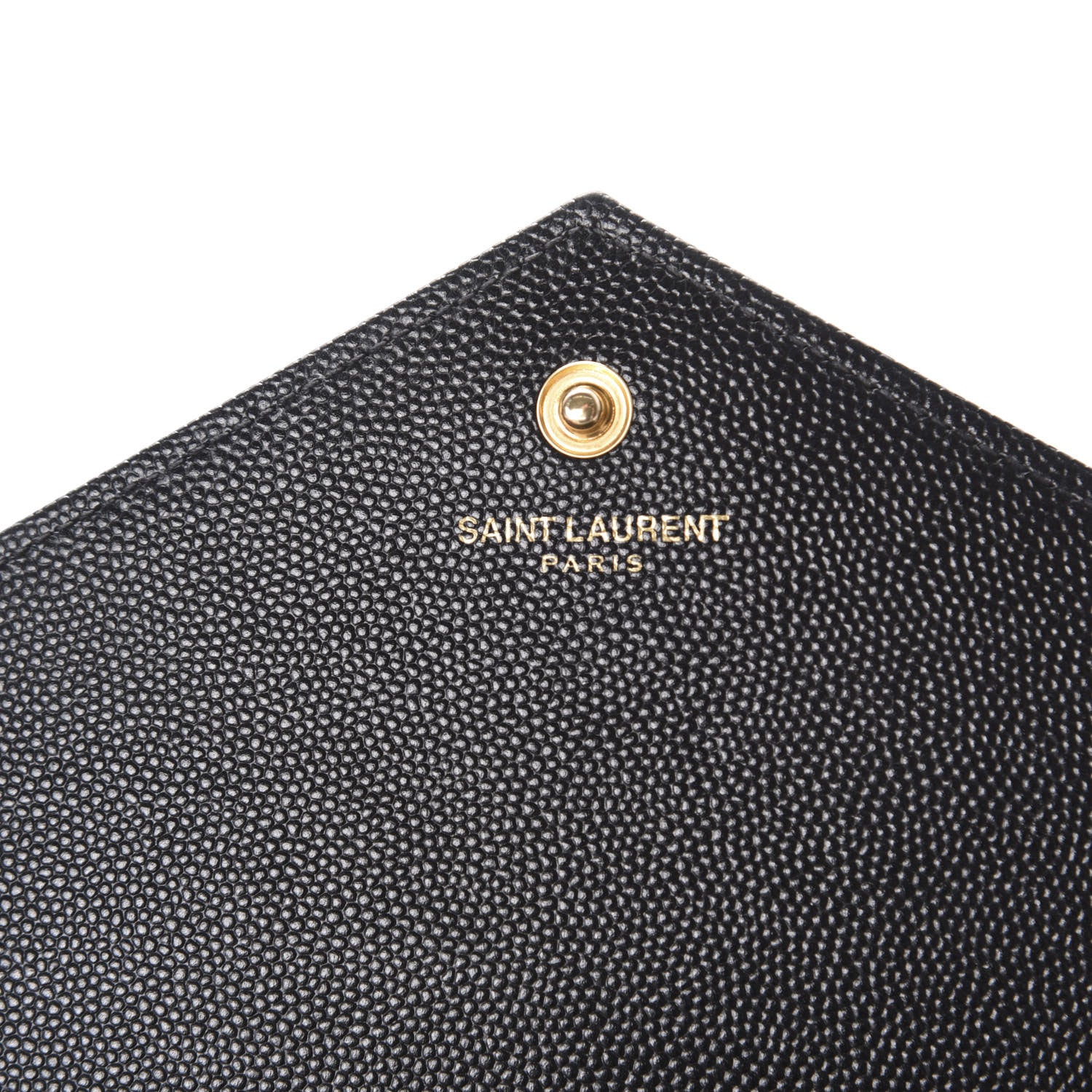 Saint Laurent Grain De Poudre Matelasse Chevron Monogram Chain Wallet Black 8 of 12