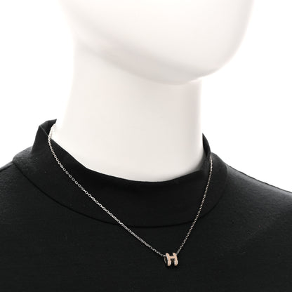 Hermes Palladium Mini Pop H Pendant Necklace Marron Glace 2 of 6
