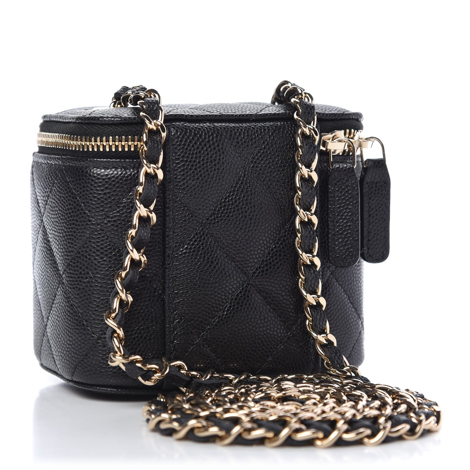 Chanel Caviar Quilted Mini Vanity Case With Chain Black 3 of 11