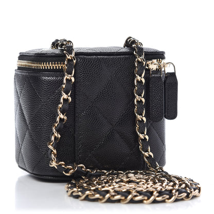 Chanel Caviar Quilted Mini Vanity Case With Chain Black 3 of 11