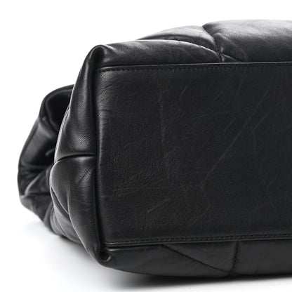 Saint Laurent Calfskin Quilted Medium Loulou Puffer Monogram Chain Satchel Black 8 of 9