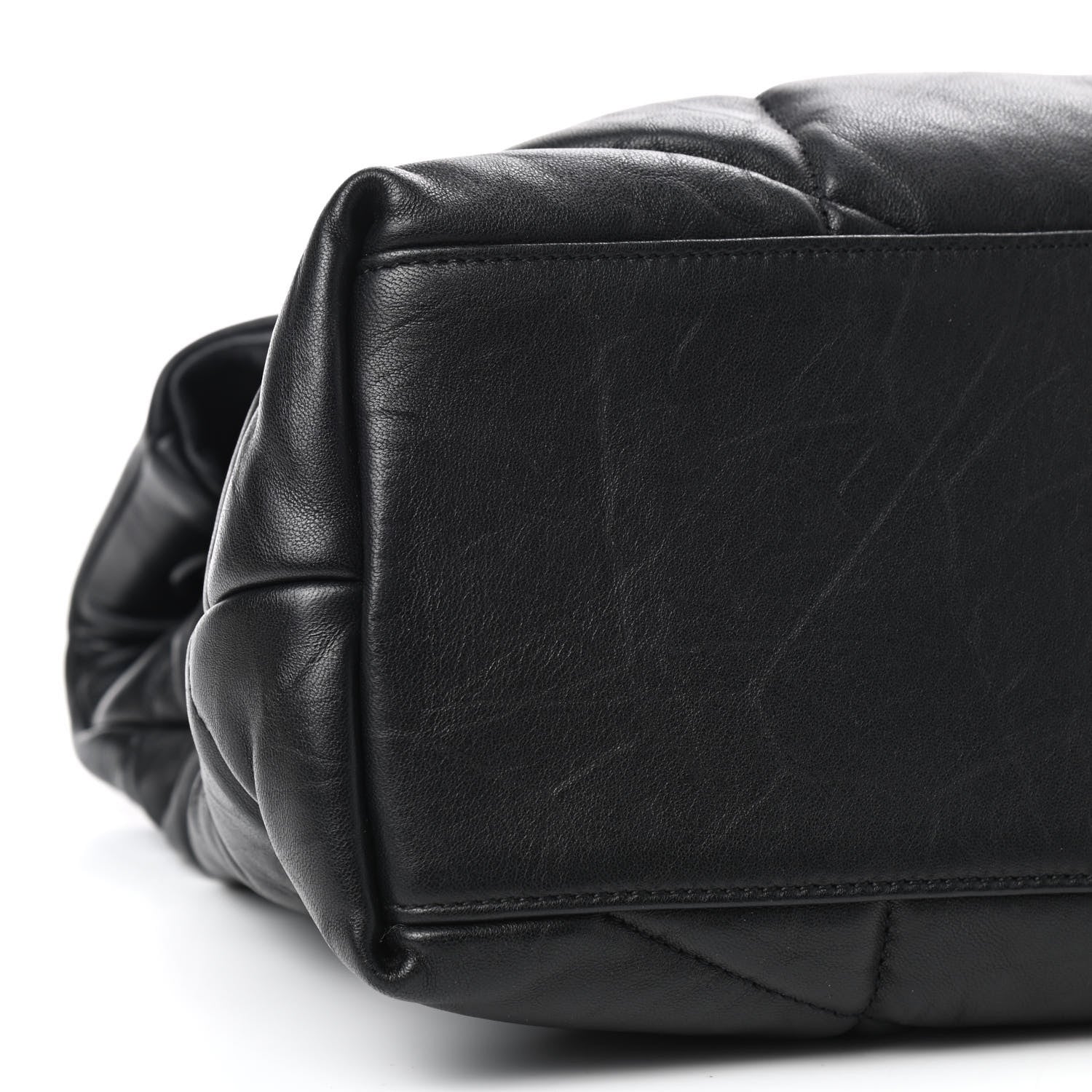 Saint Laurent Calfskin Quilted Medium Loulou Puffer Monogram Chain Satchel Black 10 of 12