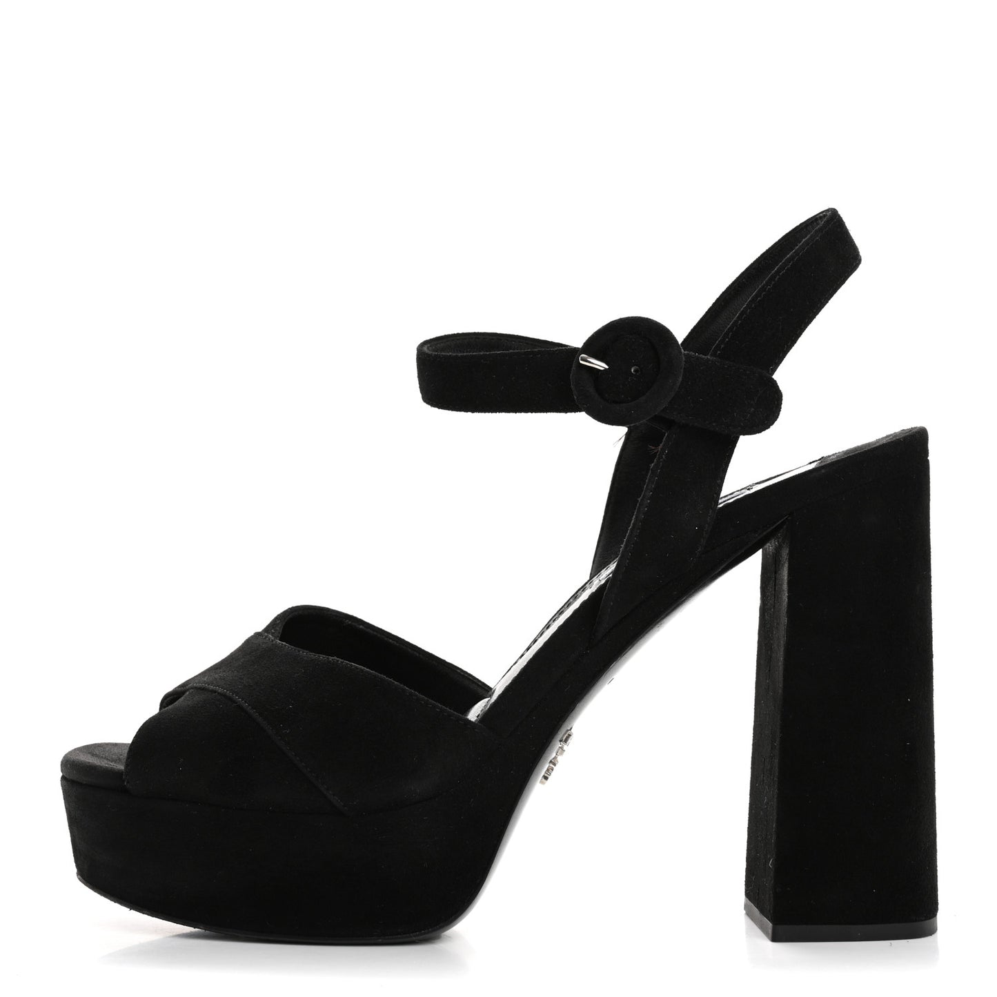 Suede Platform Sandals 39 Black