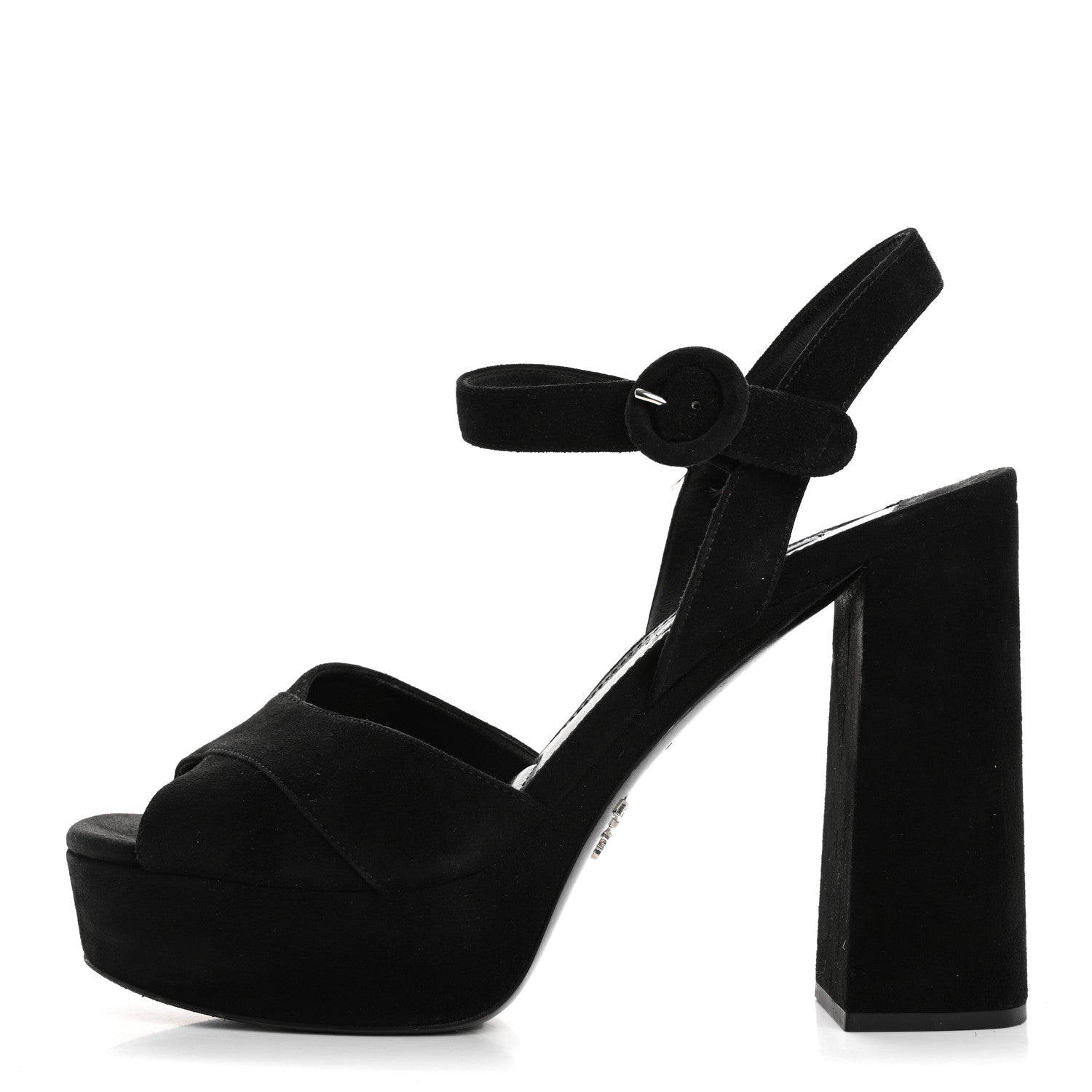 Prada Suede Platform Sandals 39 Black 1 of 12