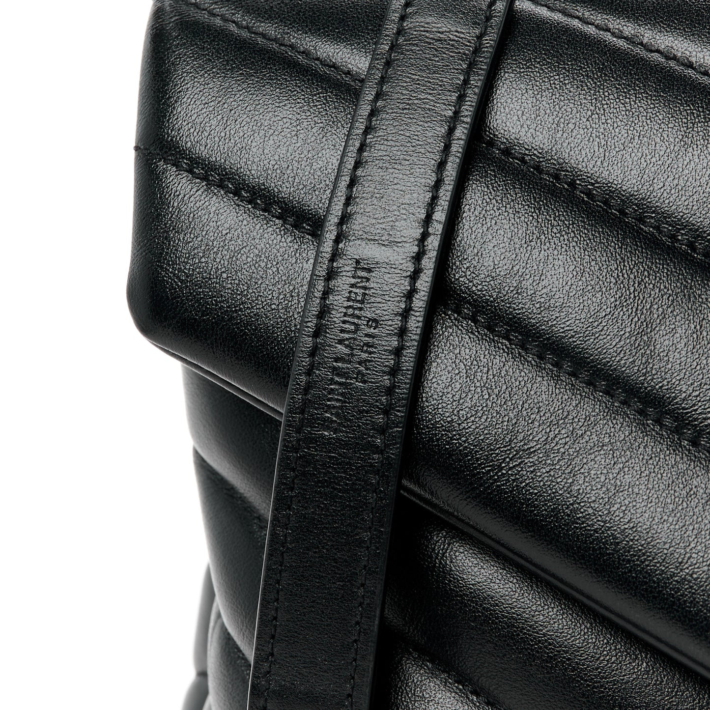 Calfskin Y Quilted Monogram Monochrome Medium Loulou Chain Satchel Black