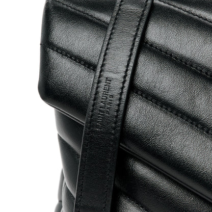 Saint Laurent Calfskin Y Quilted Monogram Monochrome Medium Loulou Chain Satchel Black 9 of 13