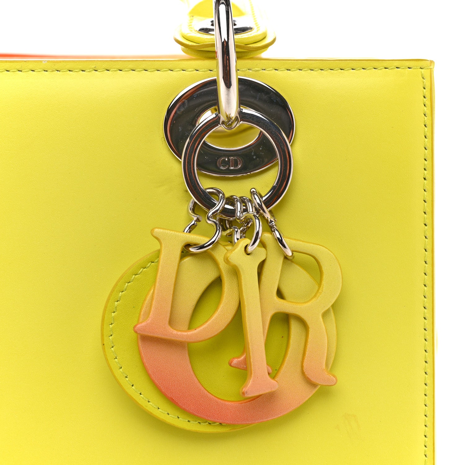 Christian Dior Box Calfskin Gradient Medium Lady Dior Yellow