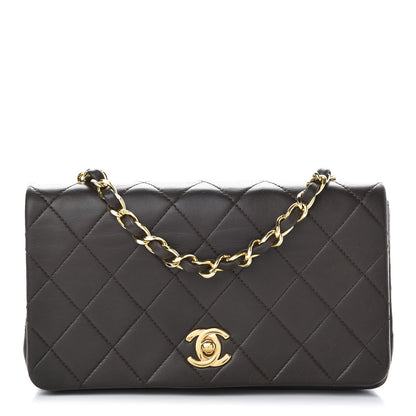 Chanel Lambskin Quilted Mini Flap Dark Brown 1 of 13