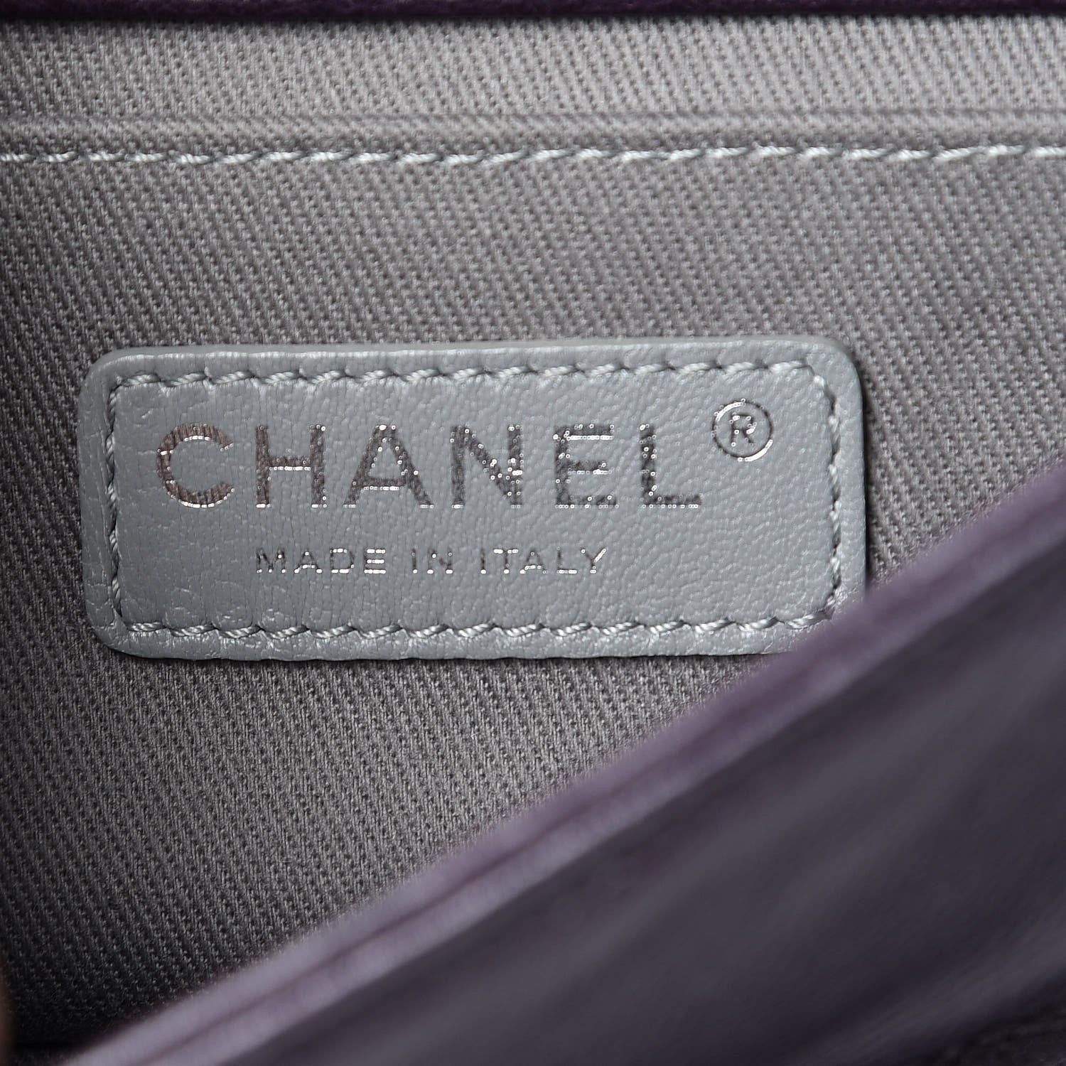 Chanel Calfskin Crystal Embossed Small Boy Flap Plum 6 of 9