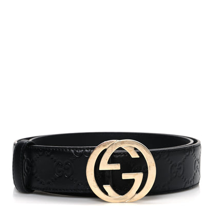 Gucci Calfskin Interlocking G 37mm Belt 85 34 Black 1 of 6