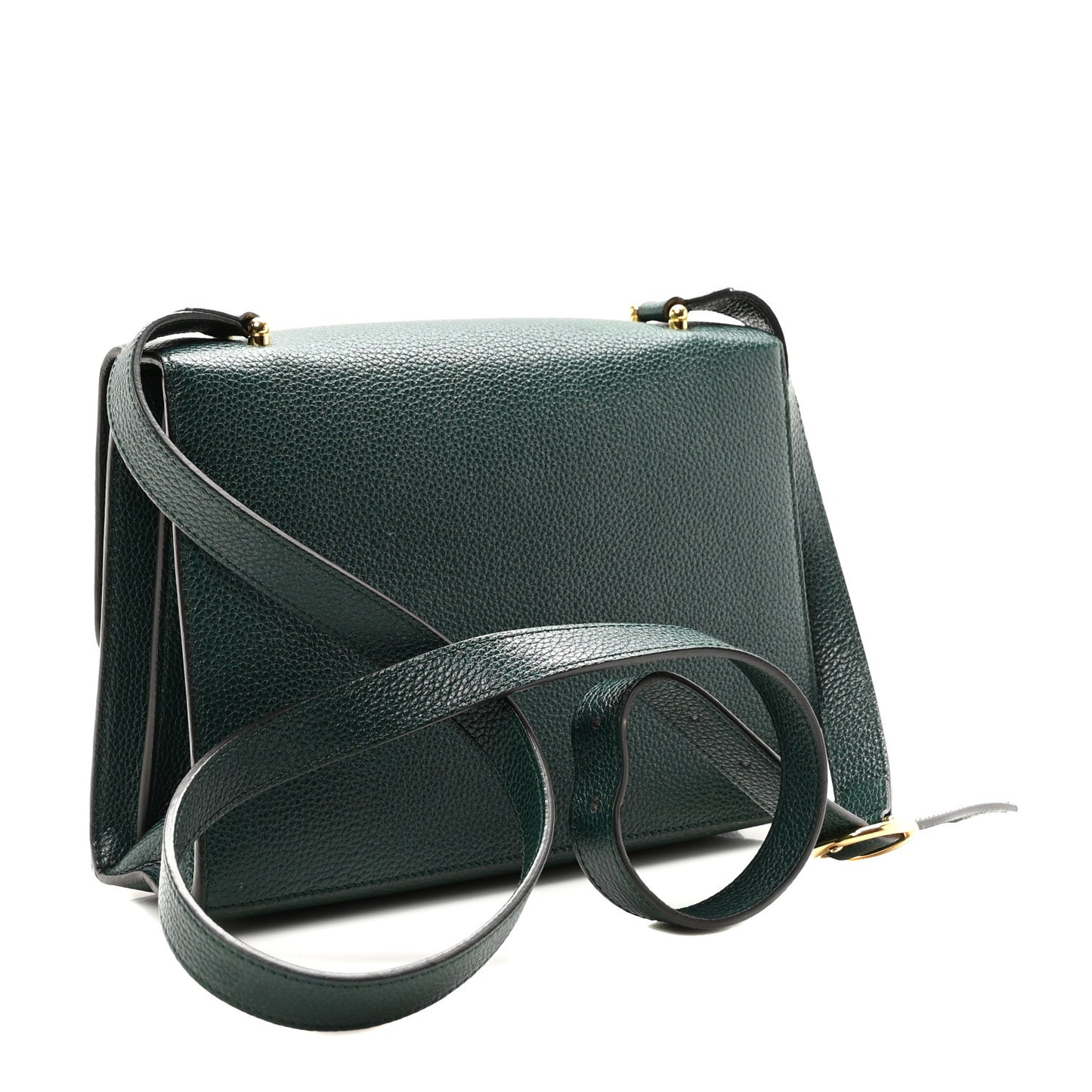 Grainy Calfskin Small Zumi Shoulder Bag Vintage Green